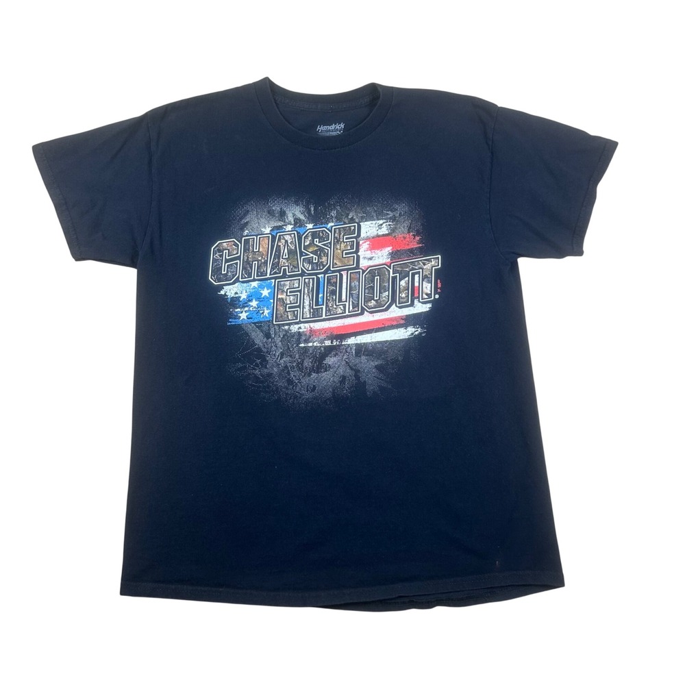 Hendrick Motorsports Chase Elliott 9‎ NASCAR T-Shirt Mens Large Black Camo Flag